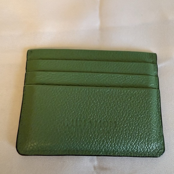 Min & Mon Frodo Basil Green Leather Cardholder Slim Wallet Tiger Flowers - Picture 3 of 8
